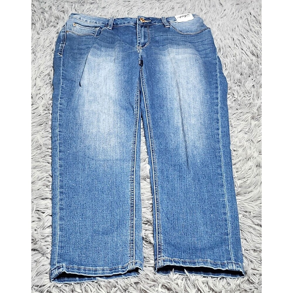Kensie Jeans High Rise Cropped Womens Size 8/29 8 Medium Wash Blue Stretch Denim